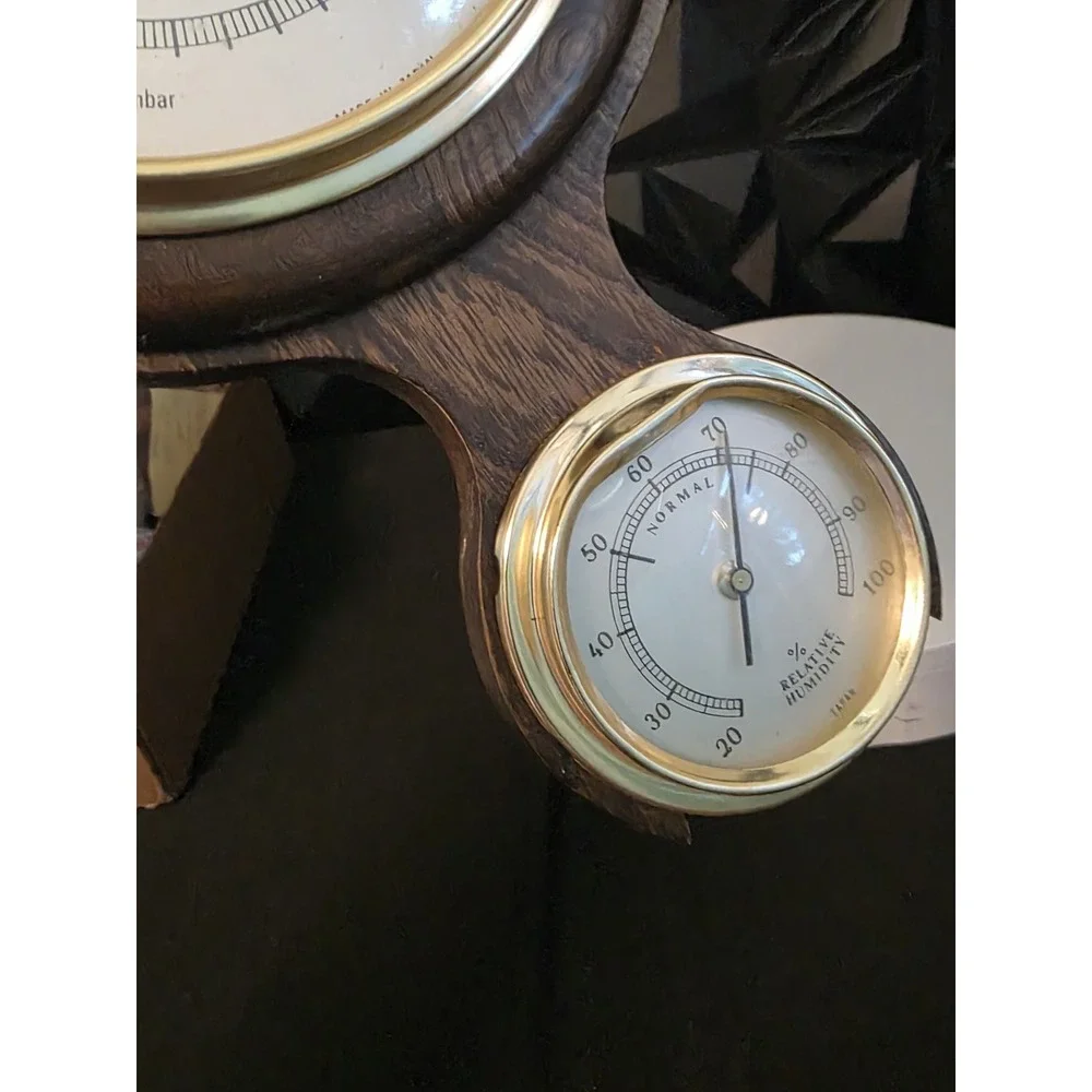 Whitehall Themometer Barometer Hygrometer Banjo Weather Station Wood Wall DAMAGE